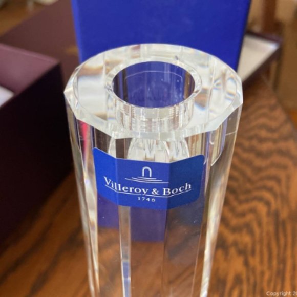 COL1-ARTGLASS -- Villeroy & Boch CRYSTAL CANDLE HOLDER Candle Stick Paperweight - Picture 10 of 10